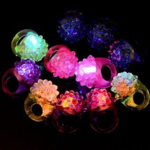 Novelty 12x Flashing LED Bumpy Rings Blinking Soft Jelly Glow By C&amp;H - $182.47 MXN