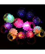 Novelty 12x Flashing LED Bumpy Rings Blinking Soft Jelly Glow By C&amp;H - $182.47 MXN