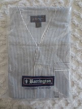 Nos Sears Barrington Gray/White Seersucker Short Sleeve/Knee Length Pajamas - M - £19.16 GBP