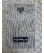 NOS Sears BARRINGTON Gray/White SEERSUCKER Short Sleeve/Knee Length PAJA... - £18.90 GBP