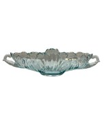 Vintage Jeannette Pale Blue Oblong Handled Glass Bowl Dish 17 1/4&quot; Long GUC - $46.71