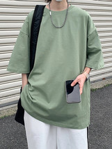 Cotton Oversized T Shirt Men Women Unisex Korean Short Sleeve Basic Tops... - $19.99