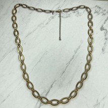 Chico&#39;s Open Oval Long Chain Link Necklace - £10.08 GBP