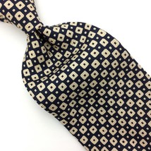 Tommy Hilfiger Usa Made Tie Navy White Silk Necktie Paisley Square Dots ... - $17.81