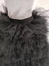 Black Full Fluffy Gown Skirt Custom Plus Size Women Tulle Prom Party Maxi Skirt image 5
