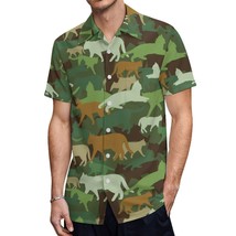 Mondxflaur Camouflage Cat Button Down Shirts for Men Short Sleeve Pocket... - £20.72 GBP