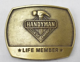 Vintage Handyman Club Of America Life Member Belt Buckle Hammer 3 Inch 1996 - $39.55