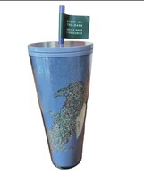 Starbucks 2022 Raven Halloween Blue Glitter Glow in the Dark Venti Tumbl... - £30.86 GBP