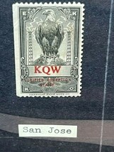 EKKO Stamp Radio Day DXer Proof Reception American Eagle note San Jose KQW ca us - £23.70 GBP
