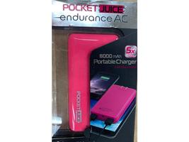 Tzumi PocketJuice Endurance AC 8,000 mAh Portable Charger Pink - £29.38 GBP