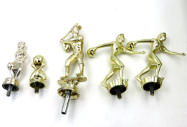 Lot of 5 Trophy Toppers VTG Brass Metal Baseball Bowling - £19.37 GBP