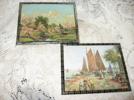 Litho Miniatures- Country &amp; Seashore- C. Moss- Metal Frame- Set of 2 - $12.00