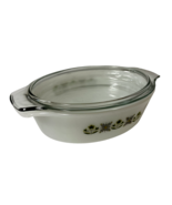 Anchor Hocking Fire King Meadow Green 1.5 Qt Oval Casserole No 433 With Lid - $23.74