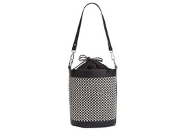 allbrand365 designer Womens Ajae Woven Bucket Bag, One Size, Black - £62.93 GBP