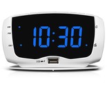 Alarm Clock Radio For Bedroom With 2 Usb Charging Ports, Electric Bedsid... - £32.57 GBP