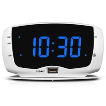 Alarm Clock Radio For Bedroom With 2 Usb Charging Ports, Electric Bedsid... - £33.80 GBP