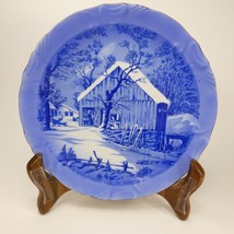 2 Currier & Ives Collector Plates The Old Homestead In Winter Blue Japan FGJWS - $13.00