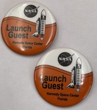 Nasa Space Shuttle Pinback Button Launch Guest Kennedy Space Center Fl Lot Of 2 - £11.10 GBP