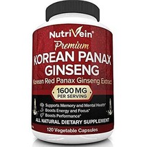 Nutrivein Pure Korean Red Panax Ginseng for Energy, Potency,bFocus for Men/Women - £31.15 GBP
