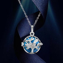 Harmony Bola Tree Of Life 18mm Pendant Necklace Jewelry Set 30?? Blue Chime - £43.27 GBP