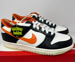 Nike Dunk Low PRM GS Halloween Glow In The Dark Shoes DO3806-100 Size 7Y - £102.49 GBP