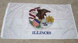 Dettra Flag State Of Illinois - 3&#39; x 5&#39; - Dura-Lite Nylon Made In USA Ne... - £22.83 GBP