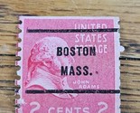 US Stamp John Adams 2c Used Red Boston Mass Precancel - $1.42