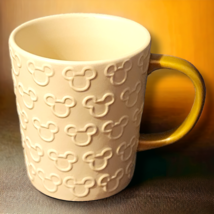 Authentic Disney Park Mickey Mouse Raised Ears Icon Coffee Mug Cream Gold - £21.23 GBP