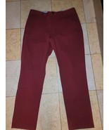 Bonobos Men&#39;s Stretch Washed Chino 2.0 Pants Slim Fit Burgundy 35x32 NWO... - $42.26 CAD