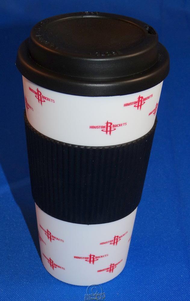 Primary image for NBA Houston Rockets 16 Oz Plastic Tumbler Travel Cup Hot/Cold Coffee Mug Banded