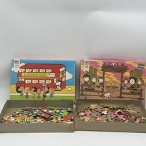 Peanuts Jigsaw Puzzles London And Ranch - 100 Piece MB Vintage 1966 Lot Of 2 - £15.62 GBP