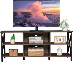 Weenfon Tv Stand, 47&quot; L Tv Table, Home Media Entertainment Center, Dark Brown. - £103.88 GBP