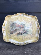 Vtg Paper Mache Serving Tray Occupied Japan 12” x 14” 1950s French Provincial - £15.57 GBP