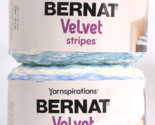 2 Ct Yarnspirations 10.5 Oz Bernat Velvet Stripes 05020 Raindrops 5 Bulk... - £30.10 GBP