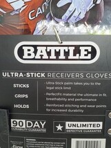 Battle Receivers Double Threat Football Gloves Large White/White image 4