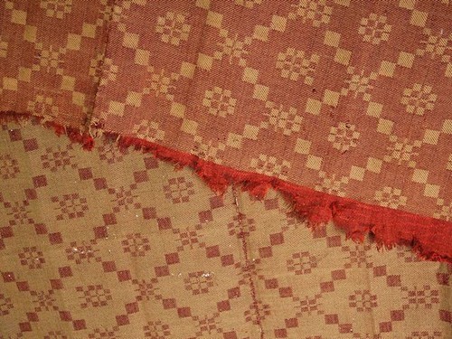 Jacquard Coverlet Pennsylvania Antique 19th C  Brown Green WOOL 36x72 Item image 2