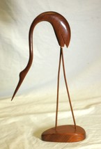 Hand Carved Heron Egret Bird Figurine Futaba S. Paulo Brazil - $26.72