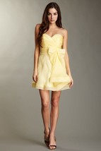 ABS by Allen Schwartz Organza Flouncy Dress Sz 12 Lemon - £84.36 GBP