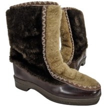 Vintage Snowland Wool Lined Boots Size 6 Brown 32467 62373 - £37.86 GBP