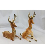 Christmas Decoration Reindeer Plastic Figure Lot of 2 Hong Kong 6 7 Inch - $39.95