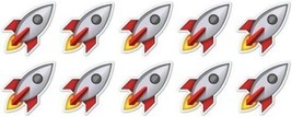 x10 40mm Rocket Vinyl Stickers laptop spaceship sci-fi travel fun emoji ... - £3.50 GBP