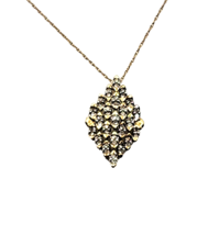 Vintage Chic 1ct Diamond Cluster 10k Yellow Gold Pendant Necklace - £292.03 GBP