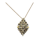 Vintage Chic 1ct Diamond Cluster 10k Yellow Gold Pendant Necklace - £295.84 GBP