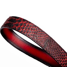 Men's Arkansas Genuine Snake Skin Belt BlackCherry image 4