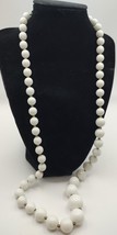 White Lucite Beaded Women&#39;s Necklace - £4.70 GBP