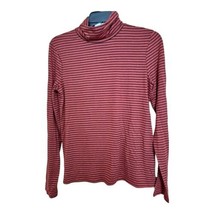 BP Women&#39;s Black Brick Red Striped Turtleneck Pullover Shirt Top M  Medium - $10.47