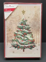 NOB Vtg American Greetings Christmas Cards &amp; Envelopes 14 Count 7x5 - £6.95 GBP