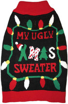 Fashion Pet Ugly Xmas Dog Sweater in Black - Festive Design, Mock Turtle... - £11.01 GBP+