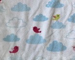 Circo White Velour Blue Cloud Sherpa Baby Blanket Lovey Pink Green Birds - $32.25