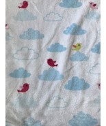 Circo White Velour Blue Cloud Sherpa Baby Blanket Lovey Pink Green Birds - £25.40 GBP